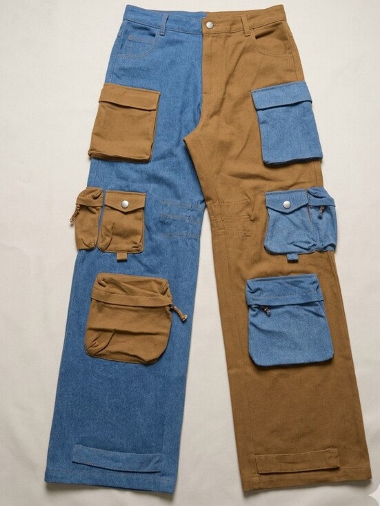 Ms. Bling Other - Ms. Bling Miami | Colorblock Utility Cargo Pants. Size S.